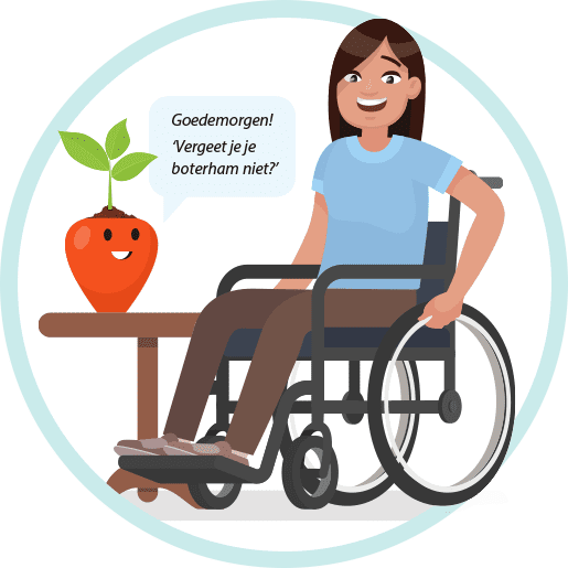 afbeelding vrouw in rolstoel